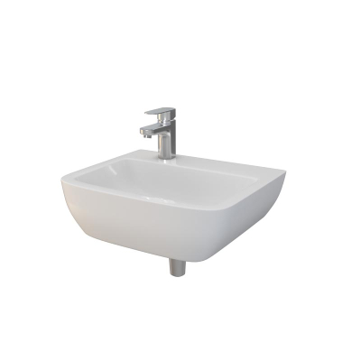 Atlas Portsmouth 500mm Basin No Overflow Chain Stay 1 Lh Taphole White