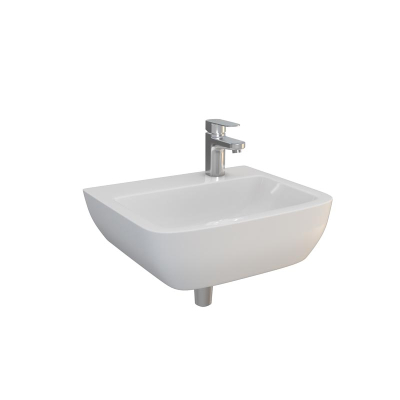 Atlas Portsmouth 500mm Basin No Overflow Chain Stay 1 Rh Taphole White