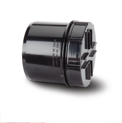 Polypipe 110mm Screwed Access Cap Spigot Tail Black