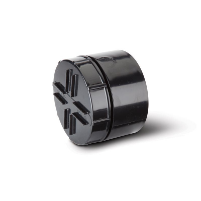 Polypipe 110mm Screwed Access Cap Socket Tail Black