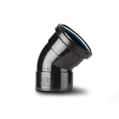 Polypipe 110mm x 135° Soil Offset Bend Double Socket Black