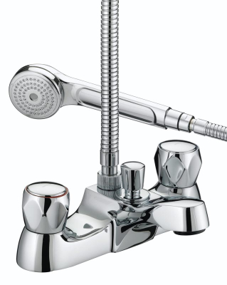 Club Luxury Bath Shower Mixer Chrome Plated With Metal Heads