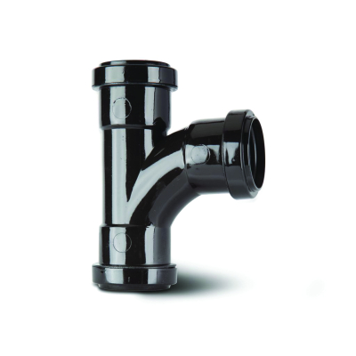 Polypipe 32mm 91.25° Pushfit Swept Tee Black