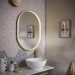 Kilnsea 800 x 600mm LED Illuminated Pill Mirror Brushed Brass Kilnsea 800 x 600mm LED Illuminated Pill Mirror Brushed Brass