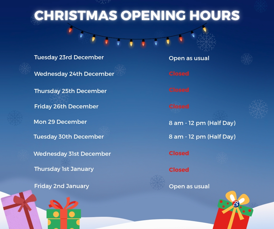 Christmas Opening Hours